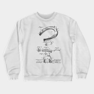 Horseshoe Vintage Patent Hand Drawing Crewneck Sweatshirt